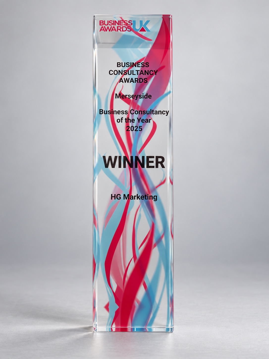 Business Awards UK trophy for Business Consultancy of the Year 2025, Merseyside